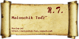 Maloschik Teó névjegykártya